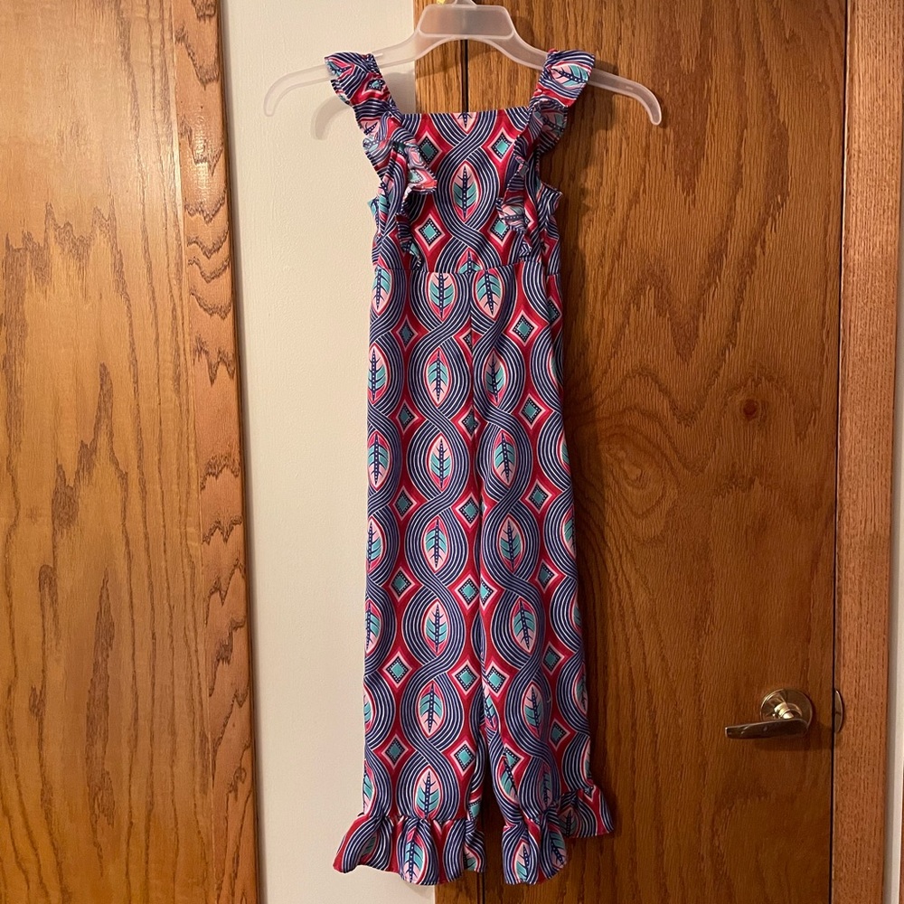 GENUINE KIDS by OSHKOSH UGC Girls Size 5t Purple Red Blue Sleeveless Romper leaf - Picture 9 of 12